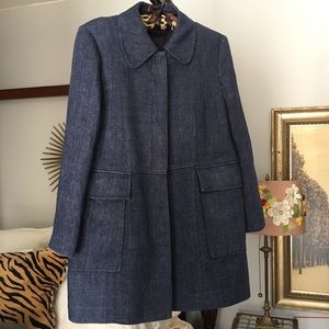 Zara Denim/Chambray 3/4 Length Spring Coat